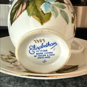 Antique Fine Bone China Tea Cups + Saucers from England